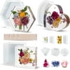 LET'S RESIN 8Pcs Resin Molds Silicone,Deep Epoxy Resin Molds for Flower Bouquet Preservation,Large Silicone Molds for Resin Casting Craft Including Square Hexagon Heart Resin Mold