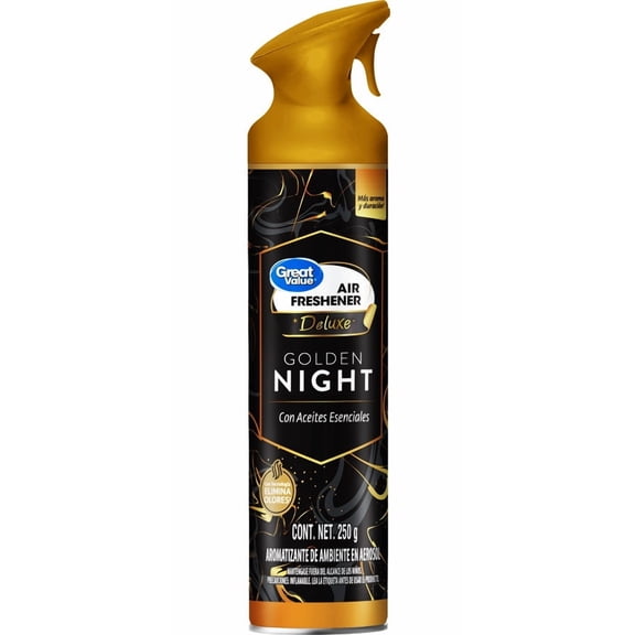 Great Value Aromatizante en Aerosol Deluxe Golden Night 250g