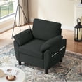 thumbnail image 2 of Soscana Accent Chair with Storage Side Pockets for Living Room Bedroom Apartment Office Studio, Single Chair Armchair,Black, 2 of 8