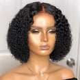 thumbnail image 2 of Women's center-parted black cornrow hair short synthetic hairpiece, 2 of 10
