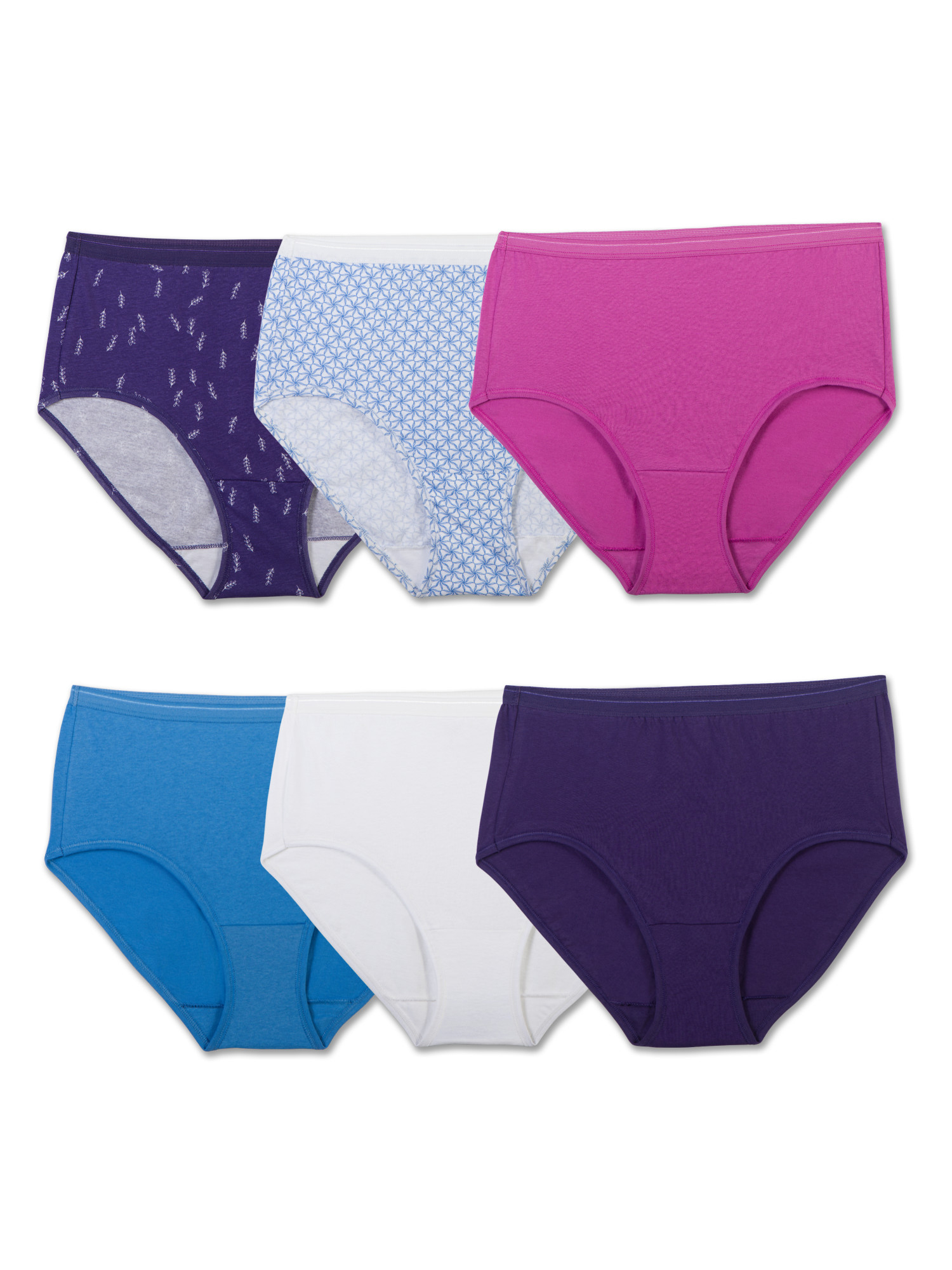 Fruit of the Loom Women's Assorted Cotton Brief, 6 Pack - Walmart.com