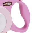 thumbnail image 3 of DOGNESS Reflective Retractable Dog Leash, One Button Brake & Lock Anti-Slip Handle, Strong Nylon Ribbon Tape, 13-19 ft Long Dogs, Three Colors Reflective Sticker (Pink, 10 ft / up to 25 lbs), 3 of 5