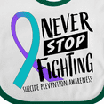 thumbnail image 4 of Inktastic Never Stop Fighting Suicide Prevention Awareness Ribbon Boys or Girls Baby Bib, 4 of 4