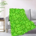 thumbnail image 2 of XMXT Throw Blankets, Kaleidoscope Green Print Bed Blanket for Bedroom Sofa, 50 x 70 inches Green, 2 of 9