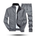 thumbnail image 5 of Zylarhe Men's Autumn Winter Solid Sweatshirt Tops Pants Sets Sports Suit Tracksuit And Outfits for Men, 5 of 5