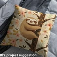 thumbnail image 2 of Homewish Lovely Sloth Fabric by the Yard 3 Yard,Rustic Flower Floral Sewing Fabric,Brown Pink Beige Room Decor Fabric by the Yard For Girls Kids,Microfiber Bedroom Decor, 2 of 6