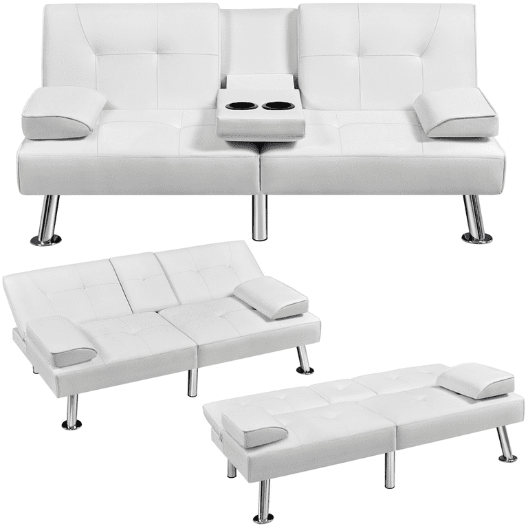 White leather futon walmart discount