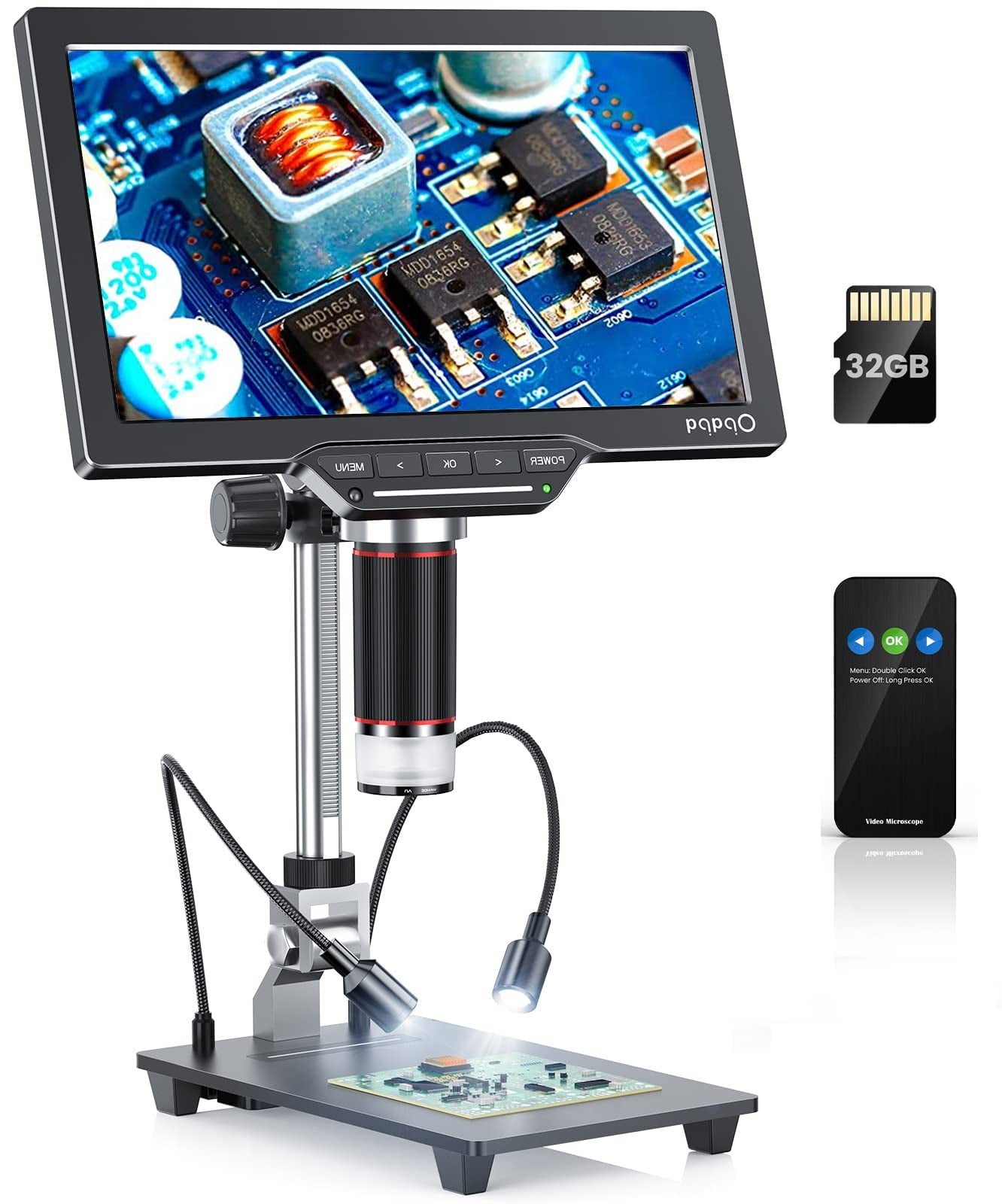 10.1" Digital Microscope, Opqpq ODM202 1300X 1080P Coin Microscope for