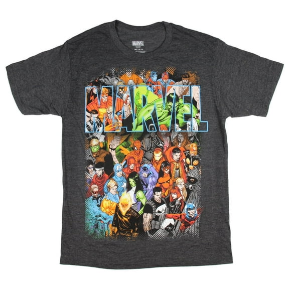 Marvel Comics T Shirt Men's Cartoon Comic Book Universe Characters Tee Large