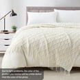 thumbnail image 3 of Bourina Rhombus Throw Blanket,Textured Solid Soft Throws for Sofa or Bed Knitted Decorative 50*70 inches,White for Adults, 3 of 6