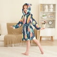 thumbnail image 4 of FORMRS Niños Bathrobe Unisex Hooded Robe Soft Plush Pajamas Sleepwear, Size 2-3T, Blue Cubes, 4 of 7