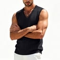 thumbnail image 4 of Antinious Men Solid Knit Sweater V-Neck Sleeveless Loose Versatile Comfortable Tank Top, 4 of 5