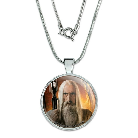 The Lord of the Rings Saruman Character 1" Pendant with Sterling Silver Plated Chain