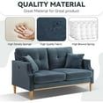 thumbnail image 7 of DEALTOPS Small Couch with 2 Pillows, 57'' Accent Loveseat Sofa, Comfy Blue Couch for Living Room, Bedroom, 7 of 7