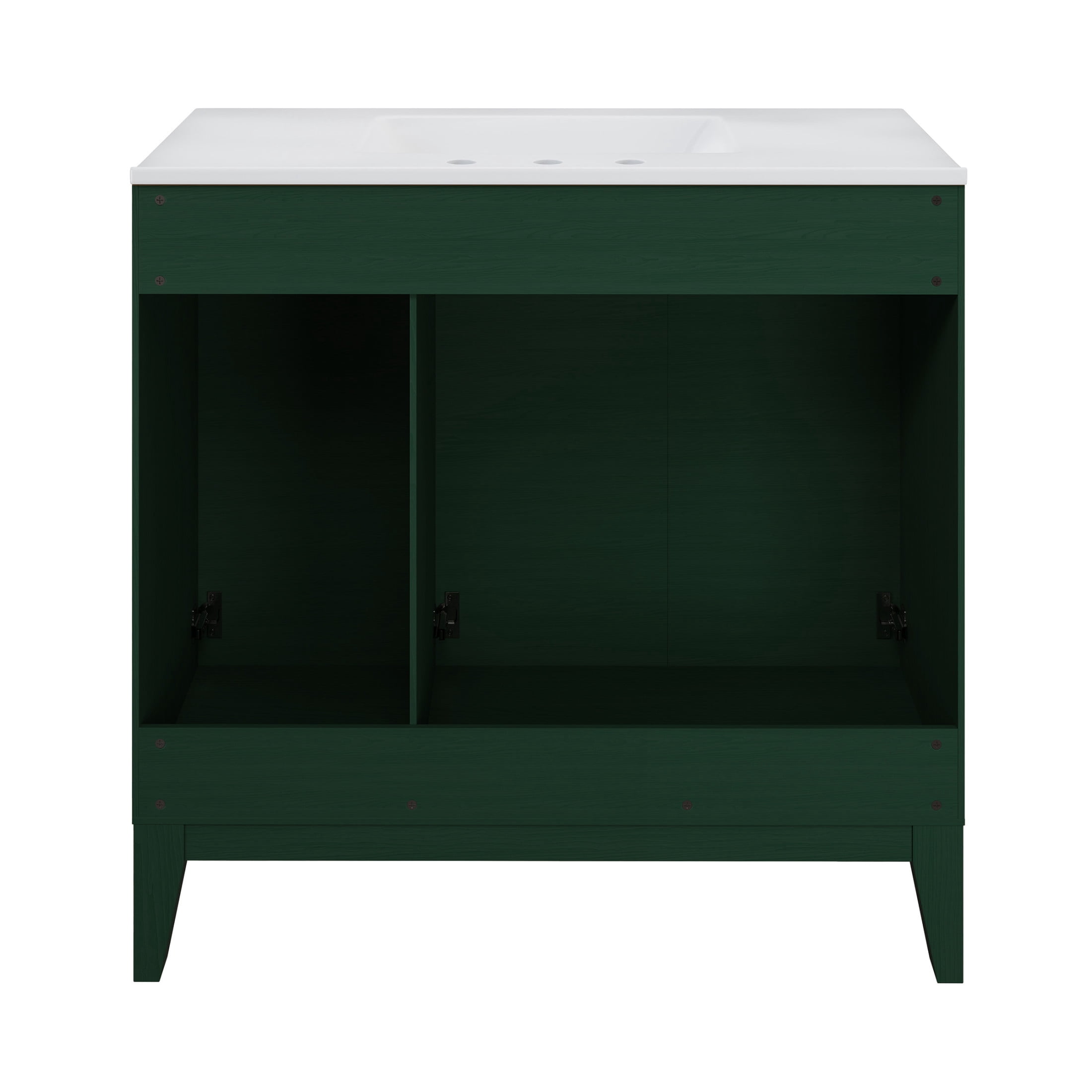 Cascade 36" Freestanding Bathroom Vanity in Green Oak with 3-Hole Widespread Sink Top