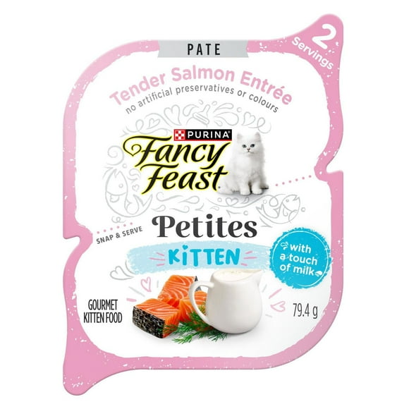Fancy Feast Petites Kitten Salmon Entrée Pâté, Wet Kitten Food, 79.4 g, 79.4 g