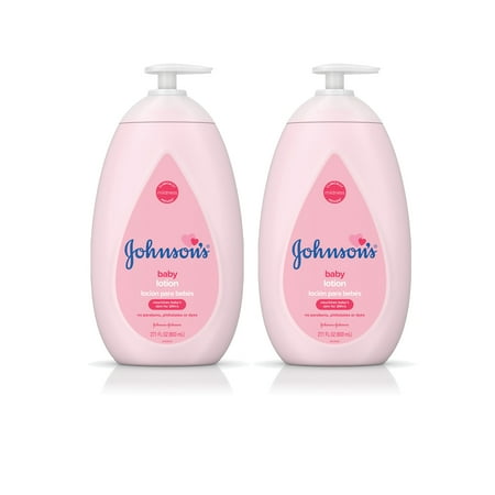 (2 Pack) Johnson's Moisturizing Pink Baby Lotion with Coconut Oil, 27.1 fl. (Best Coconut Oil For Baby Skin)