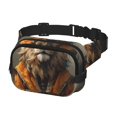 thumbnail image 2 of Balery Jungle Meditating Lion Mochila Cinturón para Mujeres y Hombres, Bolsa de Cintura Impermeable de Doble Capa con Correa, 2 of 9