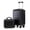 Black, variant on 2Pcs/set in ABS Spinner Wheel Luggage with Combination Lock, 14"/20" Cosmetic Case Black