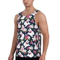 thumbnail image 2 of Easygdp Rabbit And Rose Men's Tank Top, Sleeveless Muscle T Shirts, Breathable, Quick-Dry, Loose for Gym, Running, Fitness - Small, 2 of 9