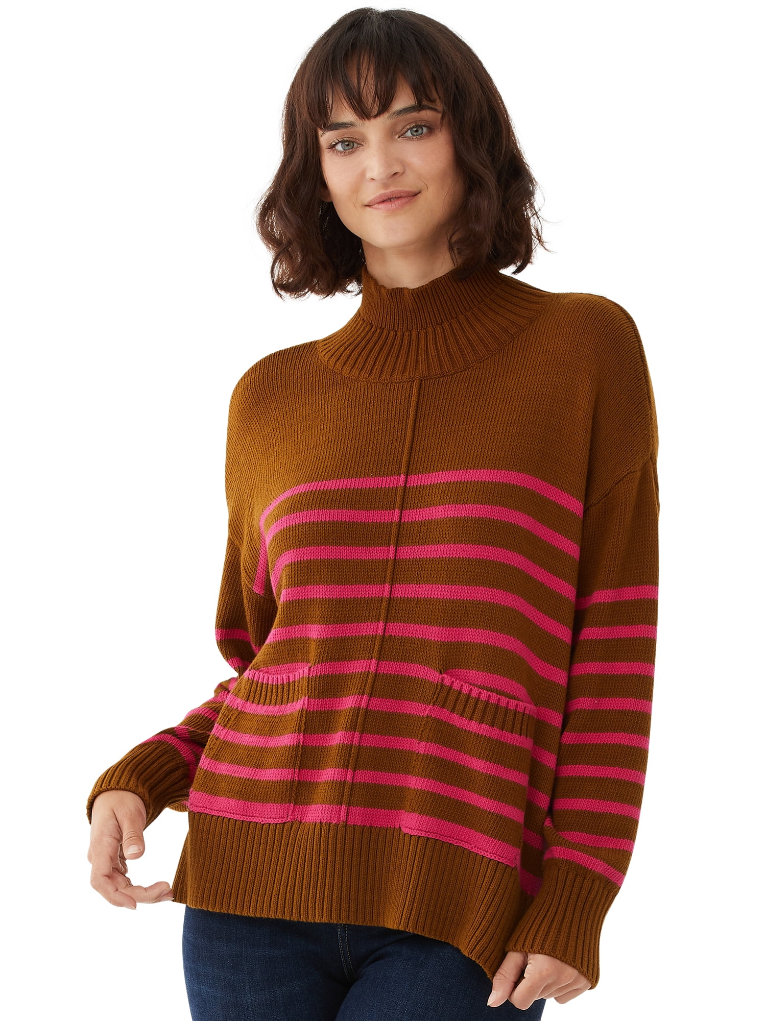 boxy mock neck sweater
