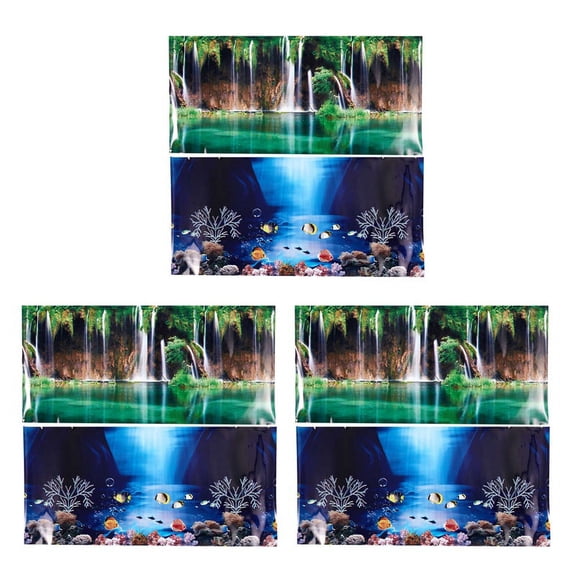 3X Blue Fresh Sea Background Aquarium Ocean Landscape Poster Fish Tank Background