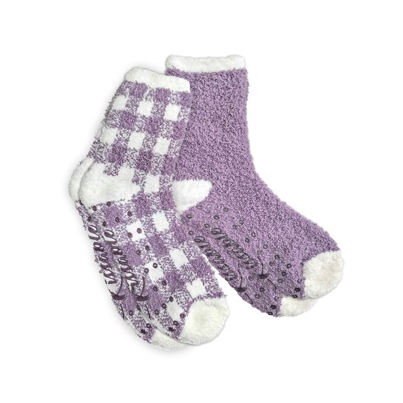 2 Pair Pack Women's Lavendar Infused Slipper Socks
