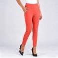 thumbnail image 5 of Oksale Slim Straight Leg Pants for Women with Pockets Petite Pull On Casual Summer Pants Plus Size Stretchy High Waisted Lightweight Pants Orange 2XL, 5 of 7