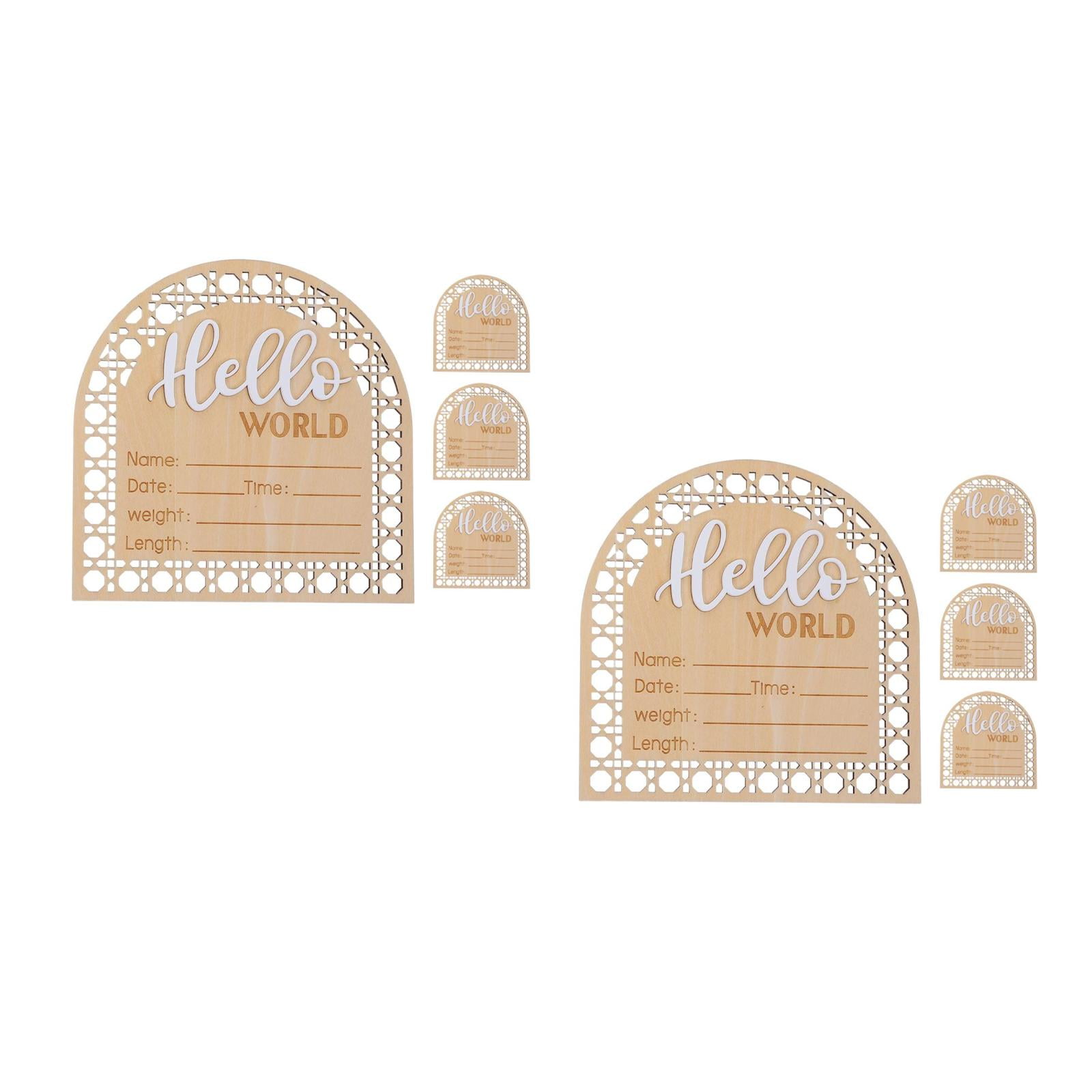Masteelf 8 pcs Baby Announcement Sign Wood Announcement Sign Newborn Welcome Sign Wooden Baby Name Announcement Sign for Nursery Photo Prop