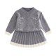 thumbnail image 2 of Cowsor Baby Girls Cute 2 Piece Outfits Button Down Bowknot Cardigan Sweater A-Line Knitted Pleated Mini Skirt Sets, 2 of 7