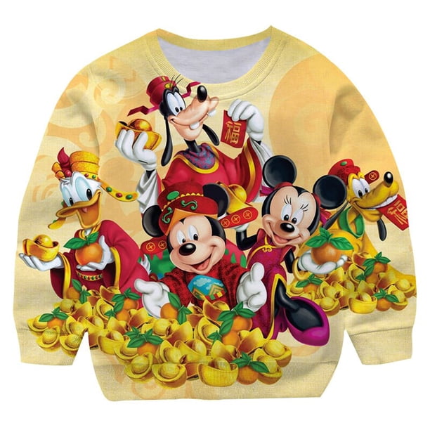 Bebé niños niñas Mickey Mouse sudaderas con capucha moda Minnie sudaderas niños niños manga larga dibujos animados niños Anime estampado 3D ropa 13T Gao Jinjia LED