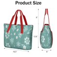 thumbnail image 3 of Tote Bag for Women - Turquoise Christmas Snowflake Pattern Shoulder Bag - Large Utility Work Duffle Bag with Zipper Handbag for Travel, Work, Sprots, 3 of 5