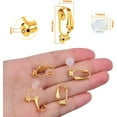 thumbnail image 3 of Aylifu 12pcs Golden Clip-on Earring Converters Components Hypoallergenic Brass Earring Clips with 12pcs Comfort Earring Pads for Non Pierced Ears, 3 of 7