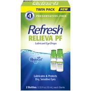 Refresh Relieva PF Preservative-Free Artificial Tears Lubricant Eye Drops, 10 ml, 2 bottles