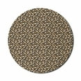 thumbnail image 1 of Floral Mouse Pad for Computers, Vintage Flower Silhouettes Pattern in Earth Tones, Round Non-Slip Thick Rubber Modern Gaming Mousepad, 8" Round, Pale Mustard Taupe, by Ambesonne, 1 of 2