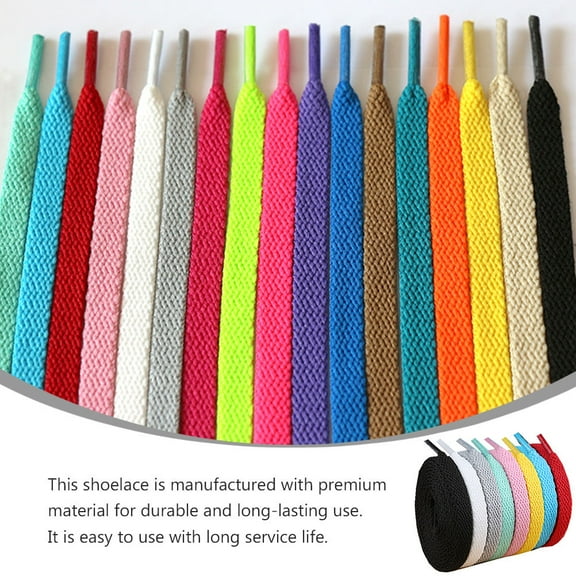 Soimiss 8 Pairs Colorful Flat Shoe Laces for Casual Sneakers Assorted Color Durable Practical