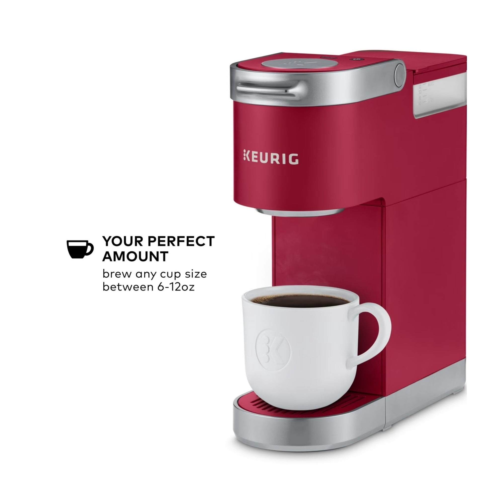 Restored Keurig K-Mini Plus Single Serve Coffee Maker (Cardinal Red, ) (Refurbished)