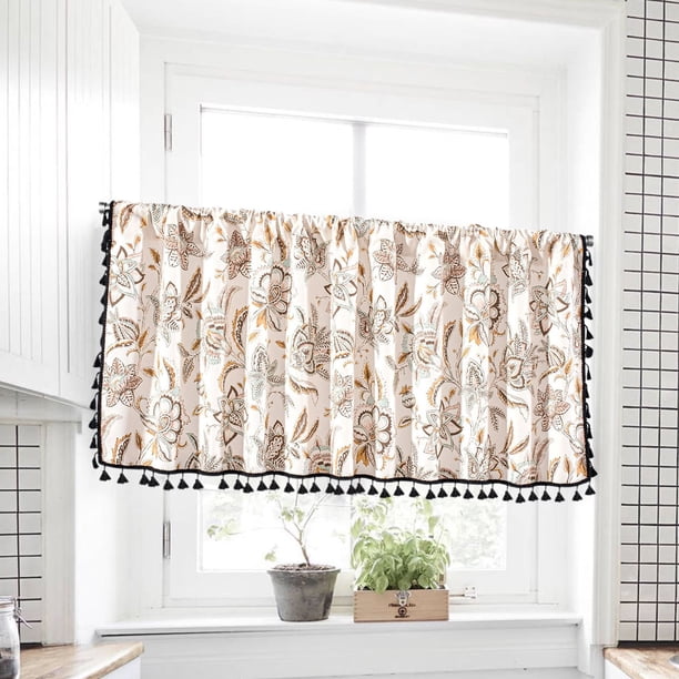RBCKVXZ Cortinas opacas cortas de poliéster 3 en 1 para cocina, 59.05 de ancho x 17.71 de alto, multiusos, para cafeterías, ventanas pequeñas, paneles de cortina con bolsillo para barra, para baño y