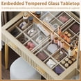 thumbnail image 4 of Modern Makeup Vanity Desk with LED Mirror & Lights – 5 Drawers, 3 Storage Shelves, Glass Top & Built-In Charging Station, 4 of 8