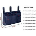 thumbnail image 3 of Bedside Caddy, 8 Pockets Hanging Storage Bag Organizer Holder for Bunk Dorm Rooms & Hospital Bed Rails, Navy Blue, 3 of 7