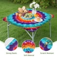 thumbnail image 4 of Colorful Tie Dye Mandala Pattern Square Fitted Tablecloth with Elastic Edge,Square Table Cover,Washable Elastic Table Cover for Home Kitchen Party Decor 36"x36", 4 of 6