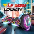 thumbnail image 4 of HOVERSTAR Bluetooth Hoverboard, LBW12A Color cromado o monopatín eléctrico de piel impresa con ruedas intermitentes LED, 4 of 5