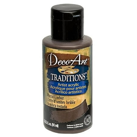 decoart acrylic paint umber traditions burnt ounce artist