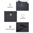 thumbnail image 3 of Men's Loose Fit Heavyweight Work Long Sleeve Henley T-Shirts Workwear Pocket Tee(Regular&Tall), 3 of 8
