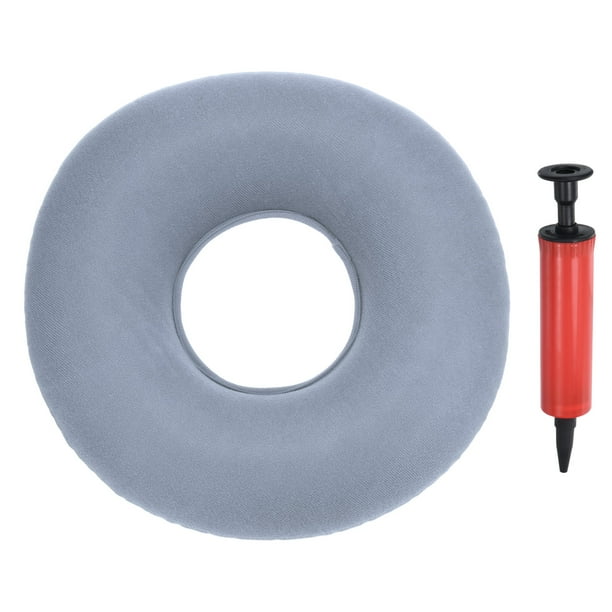 Cojín de asiento inflable Uxcell, cojín de donut portátil para respaldo, almohada de donut, gris