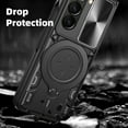 thumbnail image 6 of Dteck for Samsung Galaxy Z Fold 7 Case with Ring Stand, Shockproof Rugged Phone Case with Camera Cover Sliding for Galaxy Z Fold7 2025,Black, 6 of 6