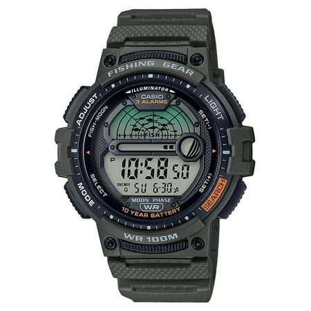Casio Fishing Timer and Moon Graph Watch, Green