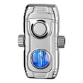 thumbnail image 2 of Hxlamzoo Dual Flame Windproof Lighter, Switchable Windproof Jet and Soft Flame Lighter, Built-in LED Light, Visible Gas Chamber Rechargeable Butane Lighter, Gift for Men, 2 of 2