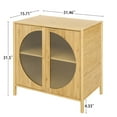 thumbnail image 3 of Bamboo 2 door cabinet, Set of 2, Buffet Sideboard Storage Cabinet, Buffet Server Console Table, for Dining Room, Living Room, Kitchen, Hallway, 3 of 10