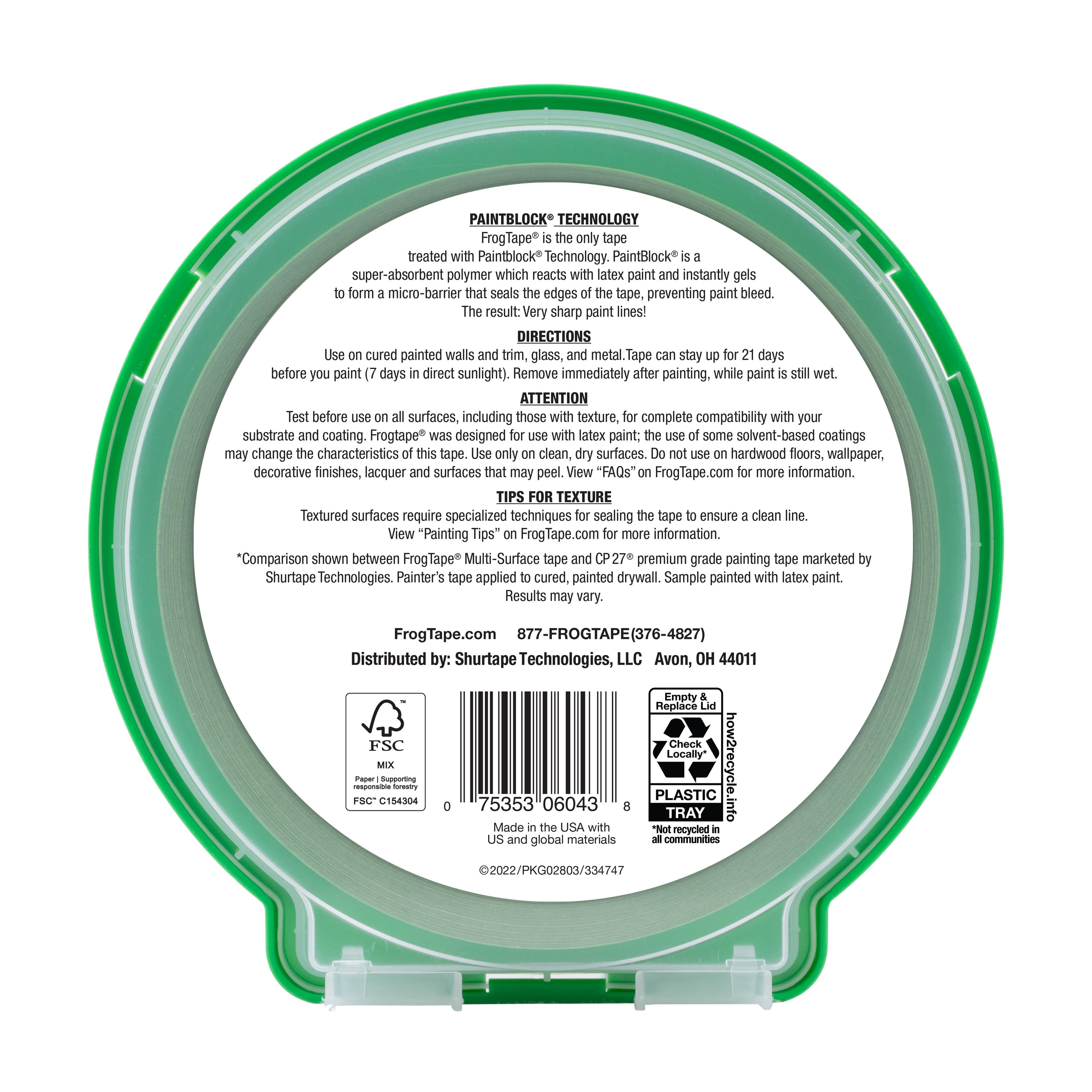 FrogTape 0.94 in. x 66 yd. Green Multi-Surface Painter's Tape